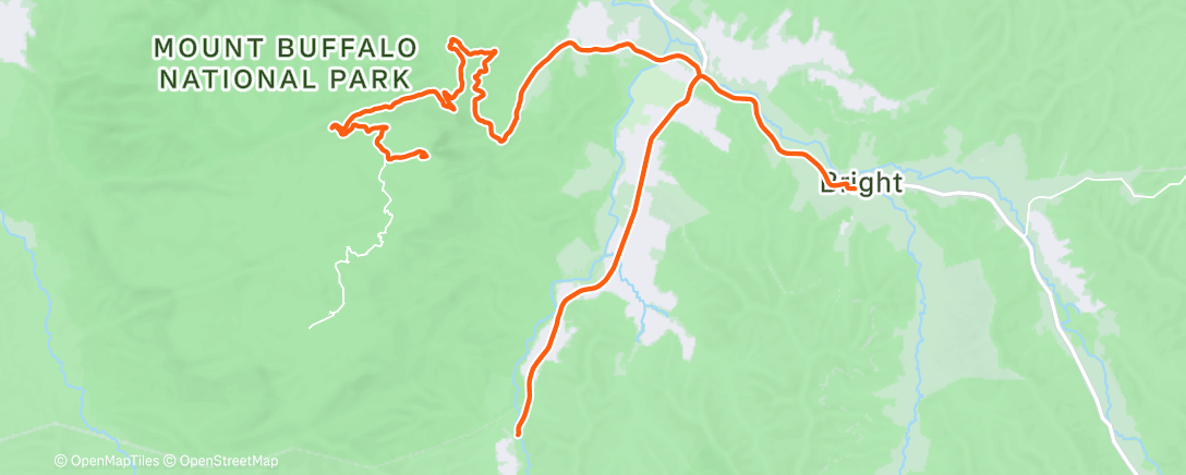Map of the activity, Tour of Bright stage 3 - Mount Buffalo