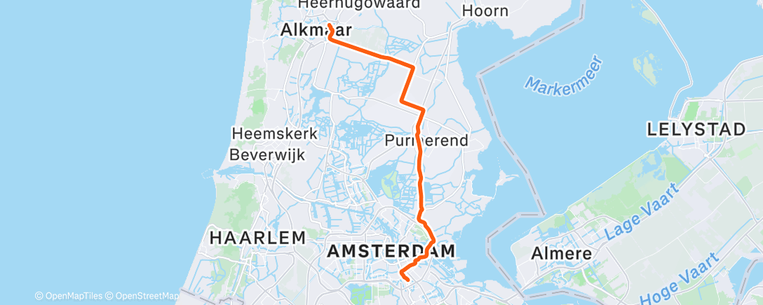 Map of the activity, Fietsen