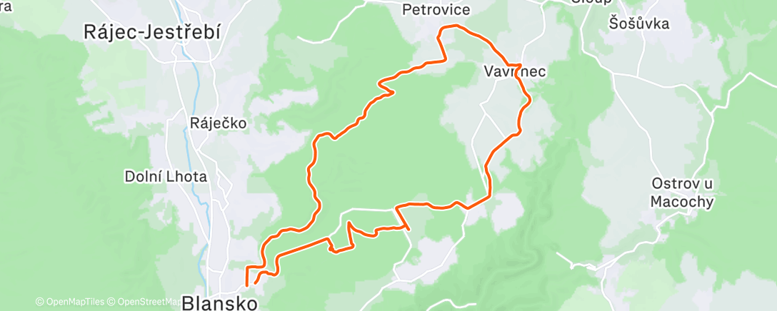 Map of the activity, Afternoon Mountain Fat Bike Ride