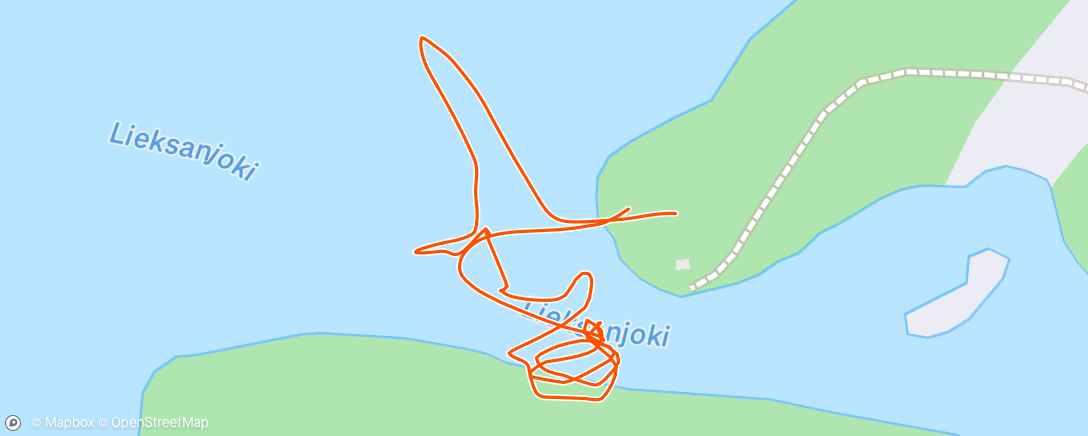Map of the activity, Morning Kayaking