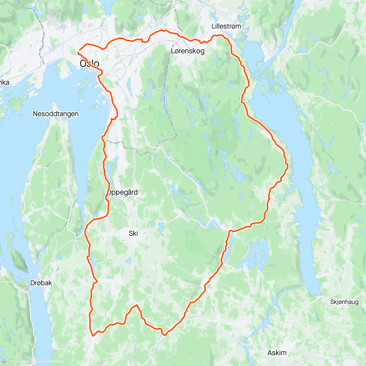 Mapa de la actividad (Rundt Østmarka i sol☀️med brodern)