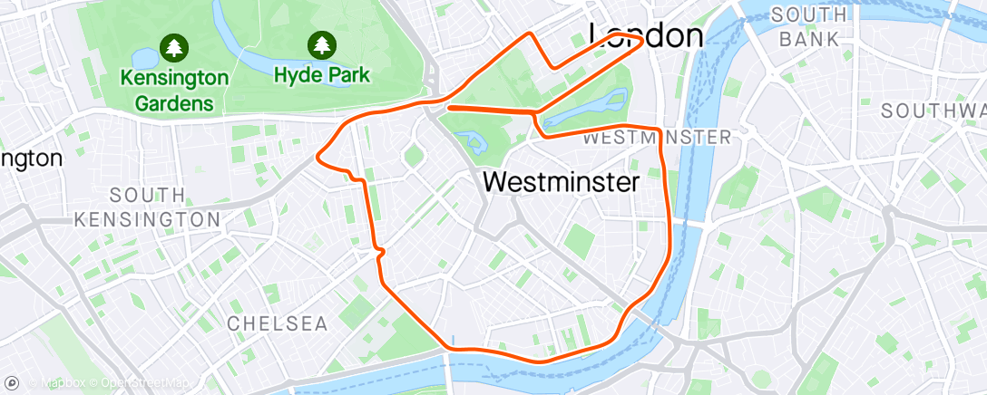 アクティビティ「Zwift - cafe ride & last jumpstart fitness done ✔️ 16. Power Party in London」の地図