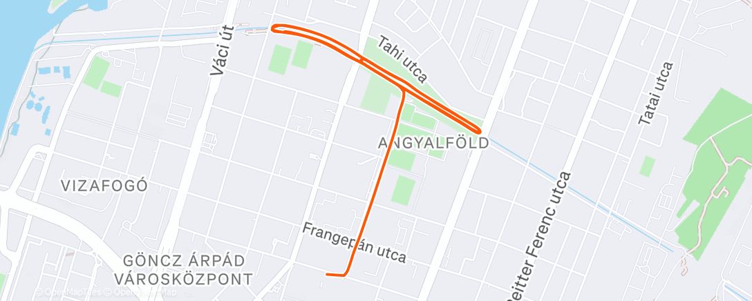 Map of the activity, Evening Run