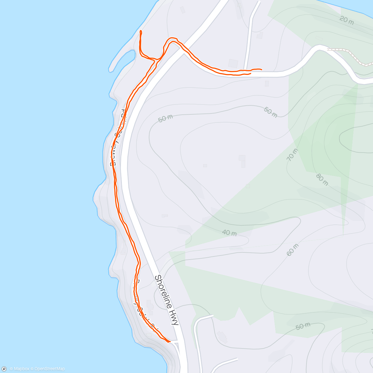 Map of the activity, Morning Walk - Old Highway 1
