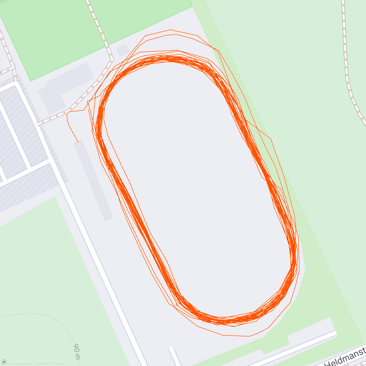 Map of the activity, First Training Ludwig Jahn Stadionmarathon.