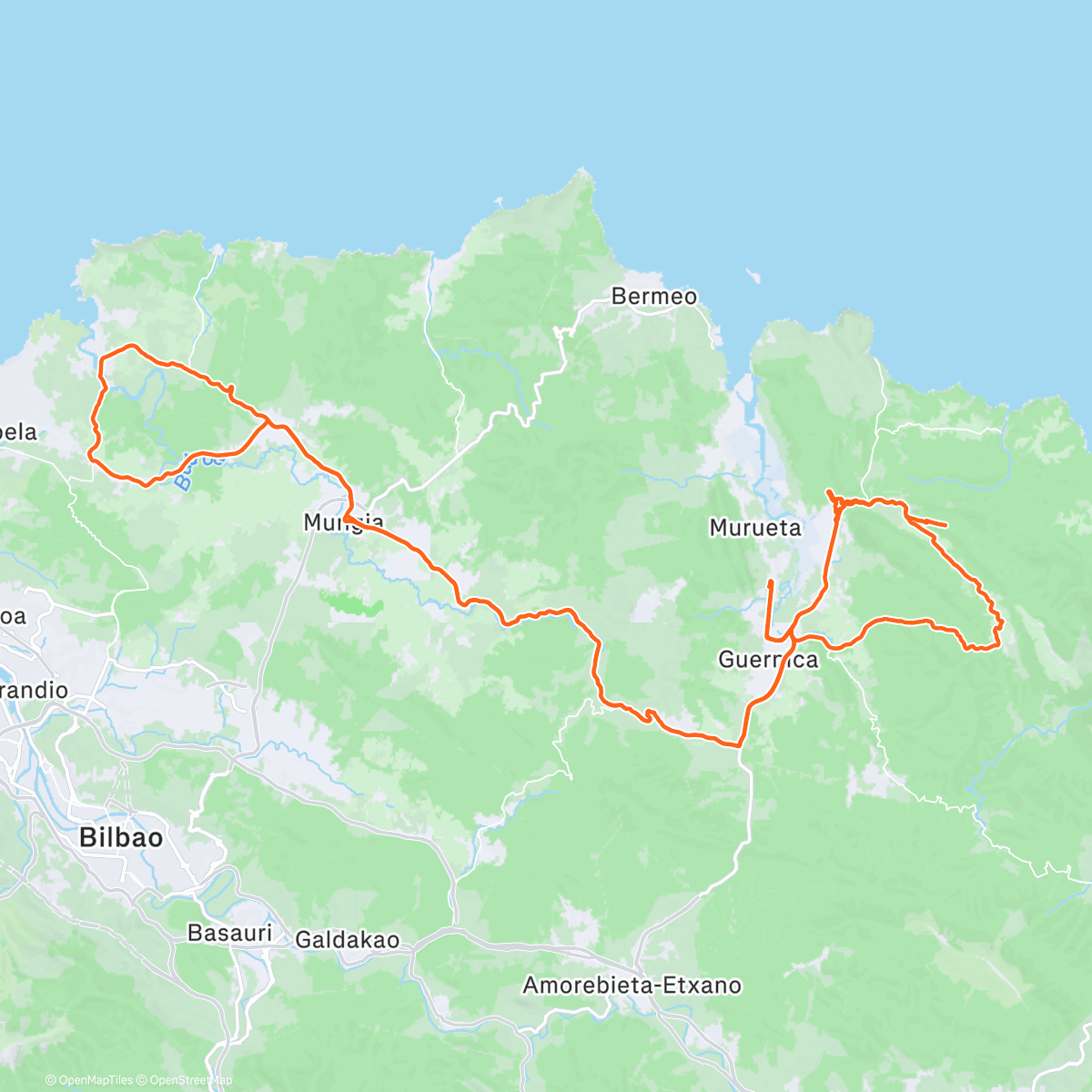 Map of the activity, Plentziko bueltie-Buztarrigain-Artia-Nabarniz-Belendiz