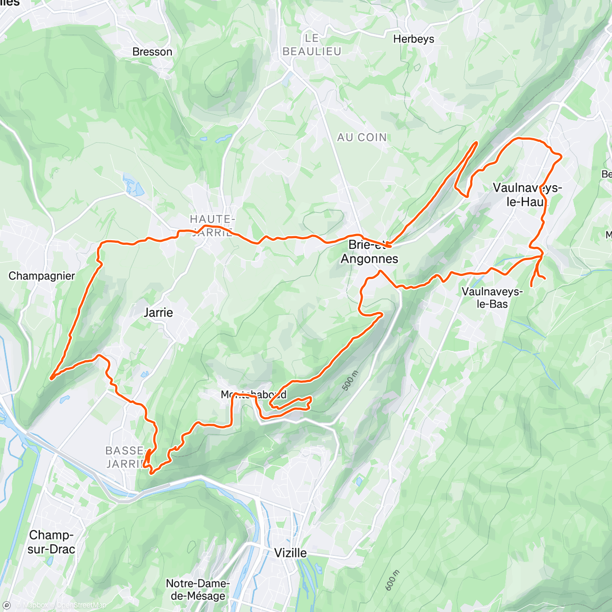 Mapa de la actividad (Montchaboud - Champagnier)