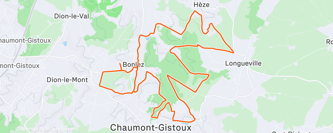 Map of the activity, Bonlez Trail Run 24k