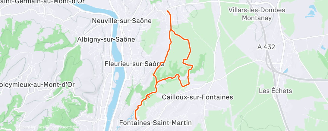 Карта физической активности (Trail le matin)