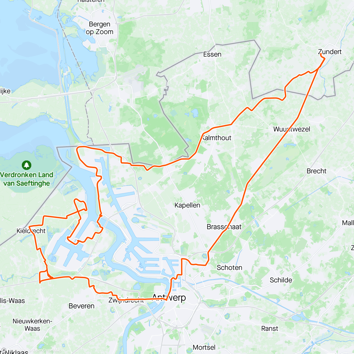 Карта физической активности (Ronde spook dorp Doel)