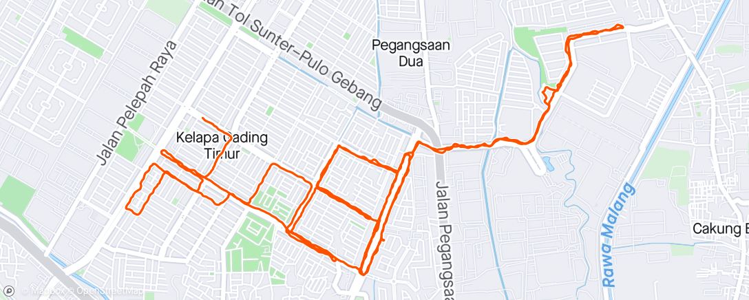 Map of the activity, Afternoon Run