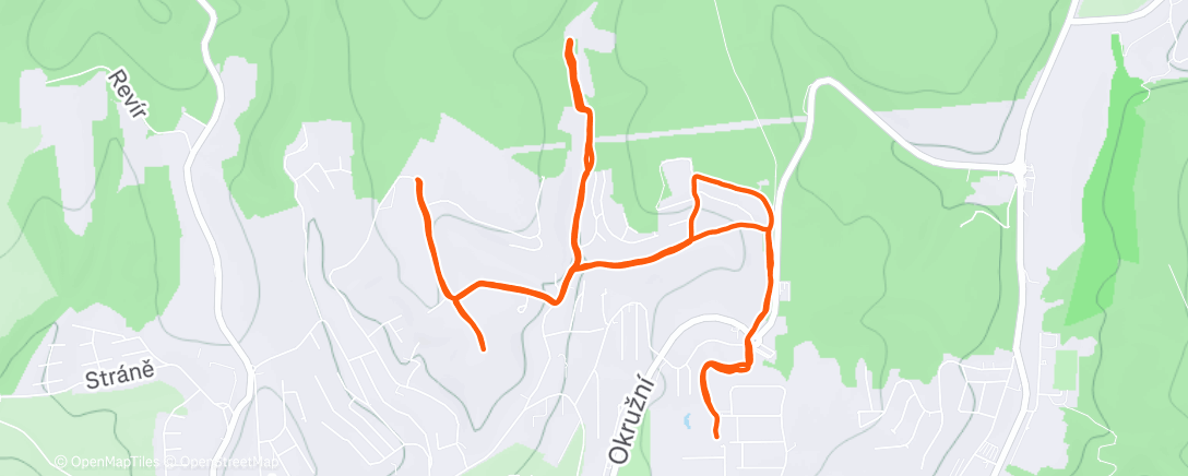 Map of the activity, Afternoon Run