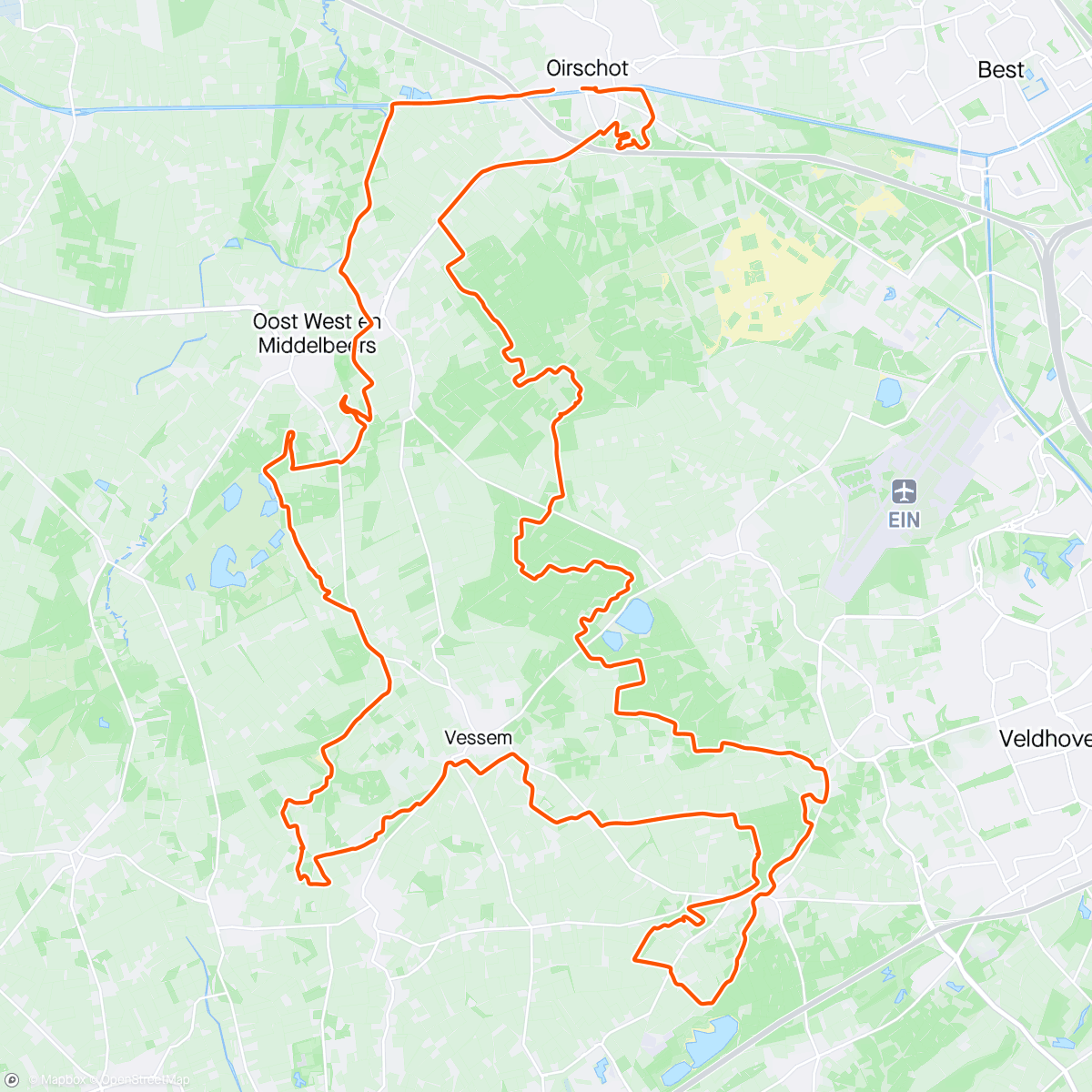 Map of the activity, Go4Duchenne Toertocht MTB