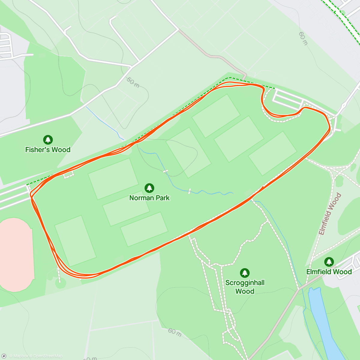 Map of the activity, Bromley Parkrun No143 with A@O