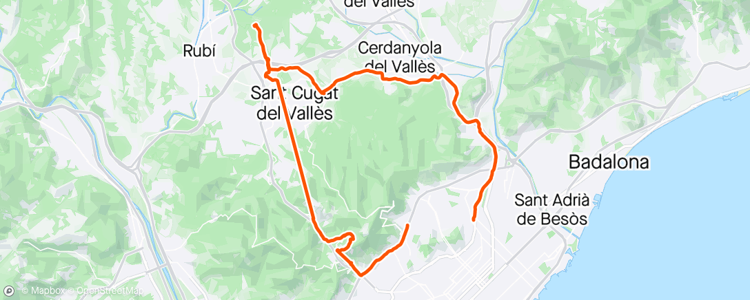 Map of the activity, Bajadita collse y rubi trail con Dani y Pol