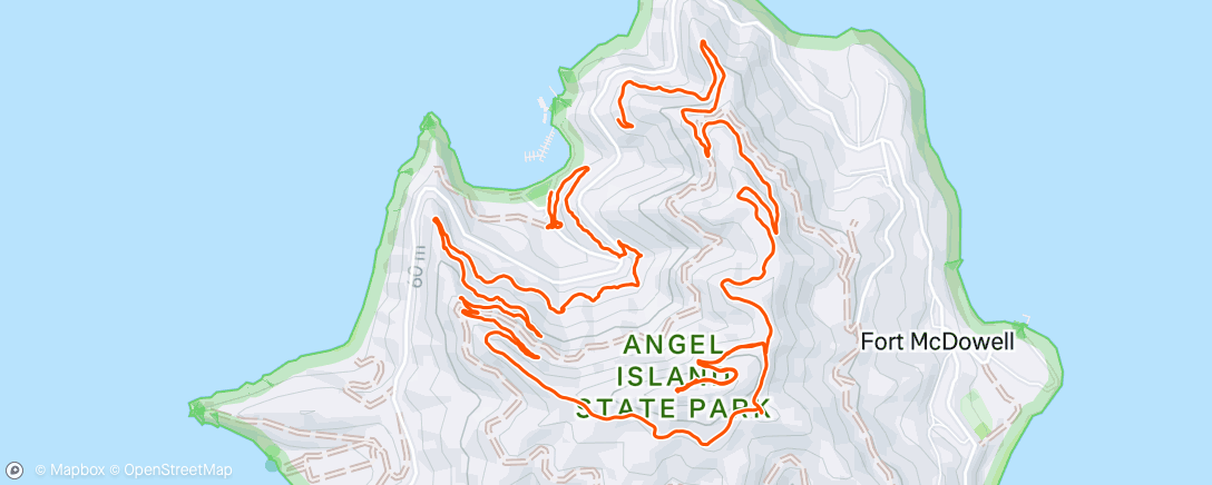 Map of the activity, Mt. Livermore, Angel island