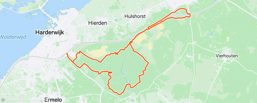 Map of the activity, EMTB dagje Harderwijk/Nunspeet