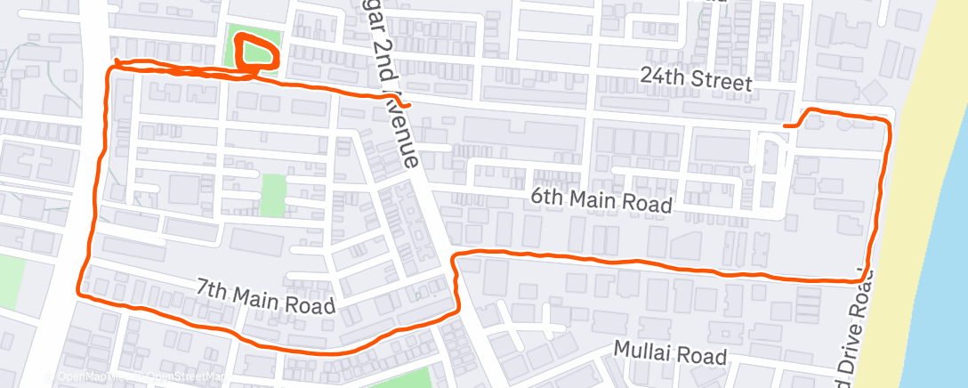 Map of the activity, Evening Walk