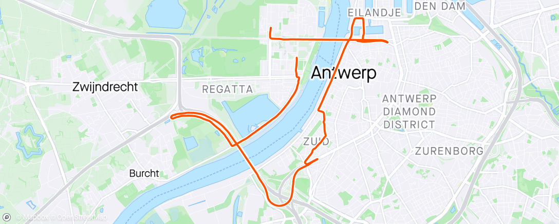Map of the activity, 10 Miles Antwerp