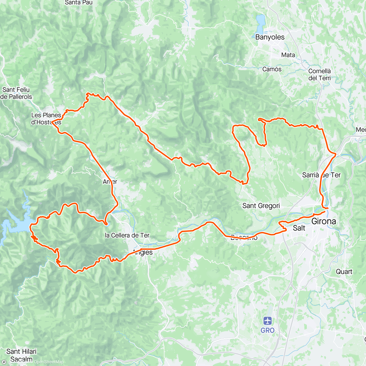 Map of the activity, Different lake ride