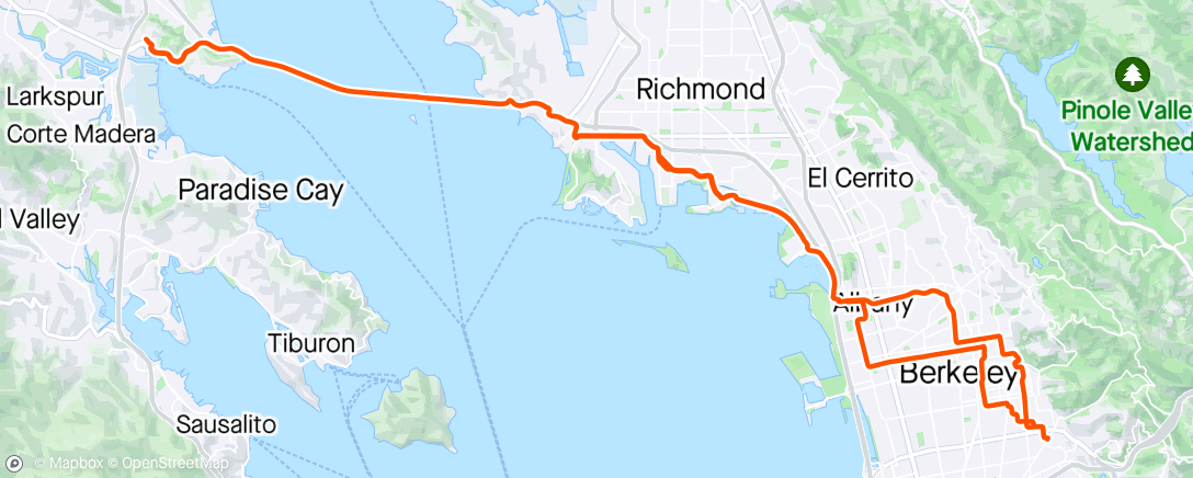 Map of the activity, Only ride for donuts now