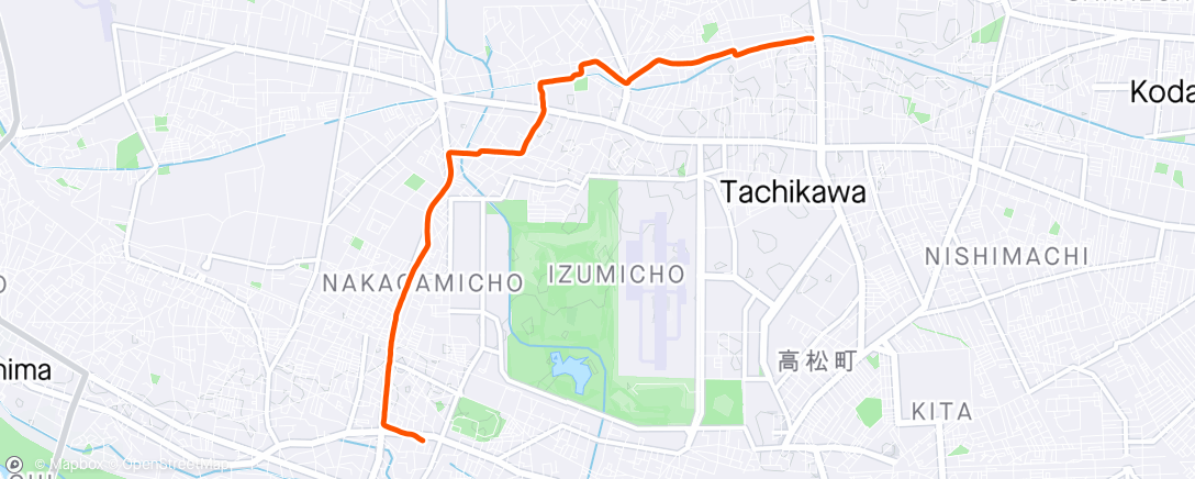 Map of the activity, 夜の帰宅ラン