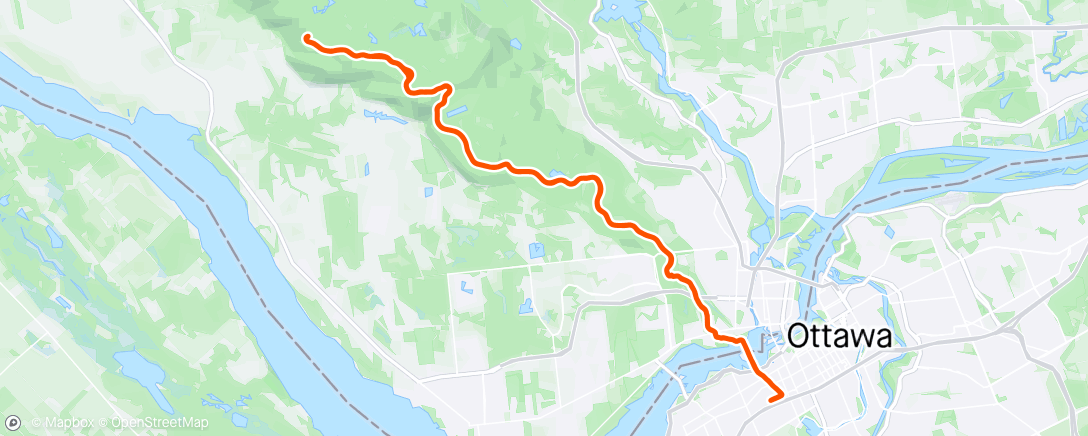 Map of the activity, First time Champlain Lookout. Only 2x ca 100m patches of snow-covering-the-whole-road remaining around Lac Bourgeois
