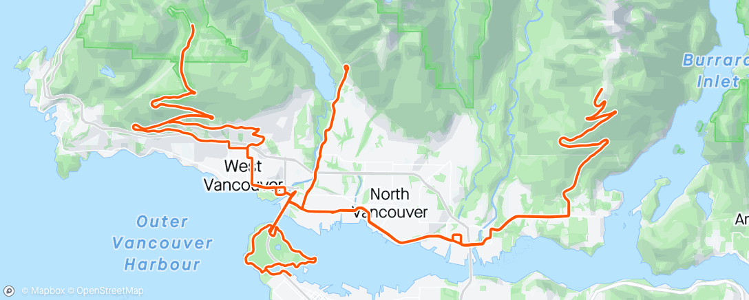 Map of the activity, Vancouver triple crown (Mt Seymour, Grouse Mountain, Cypress Hill) NB. A 4 day insurance conference is not recommended preparation.