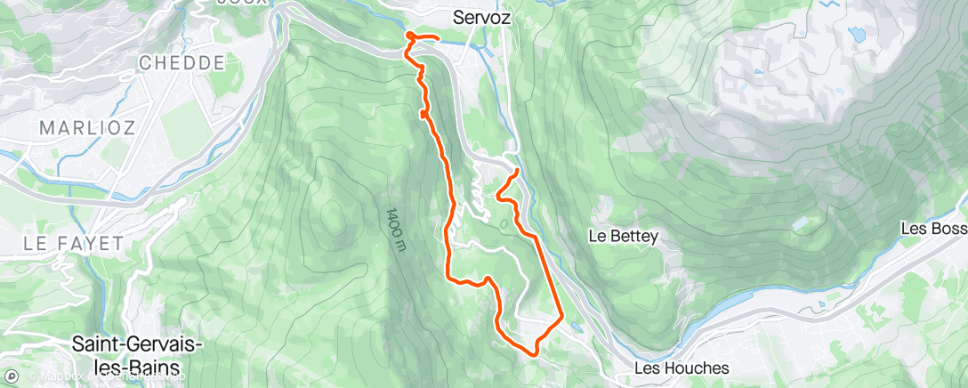 Mapa de la actividad, Evening Trail Run