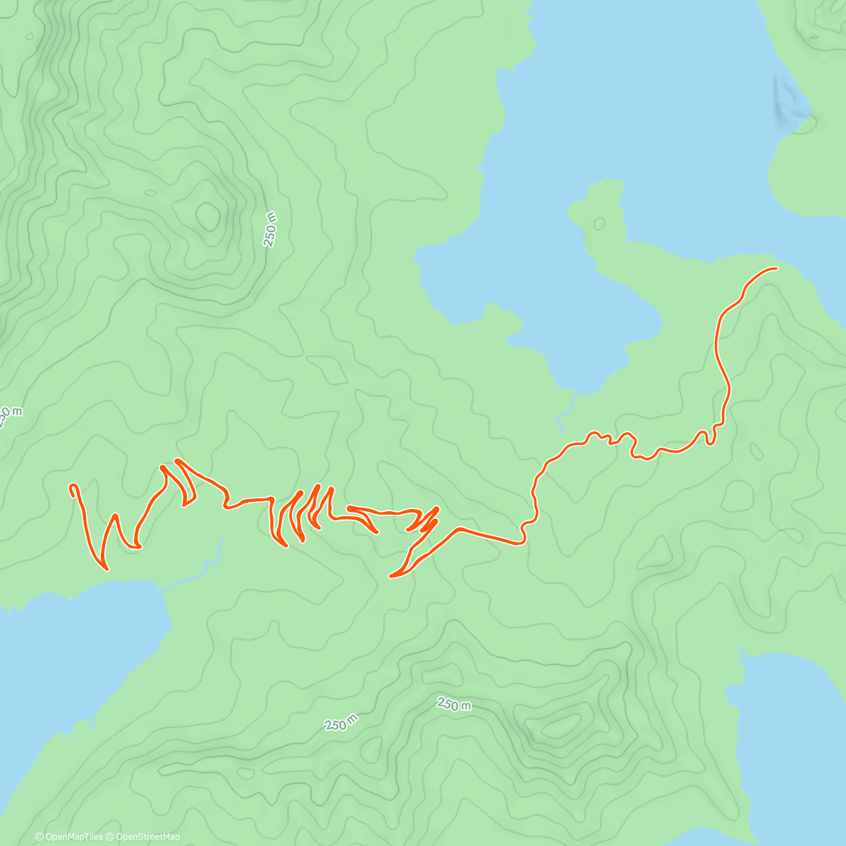 Map of the activity, Road to Sky in Watopia
