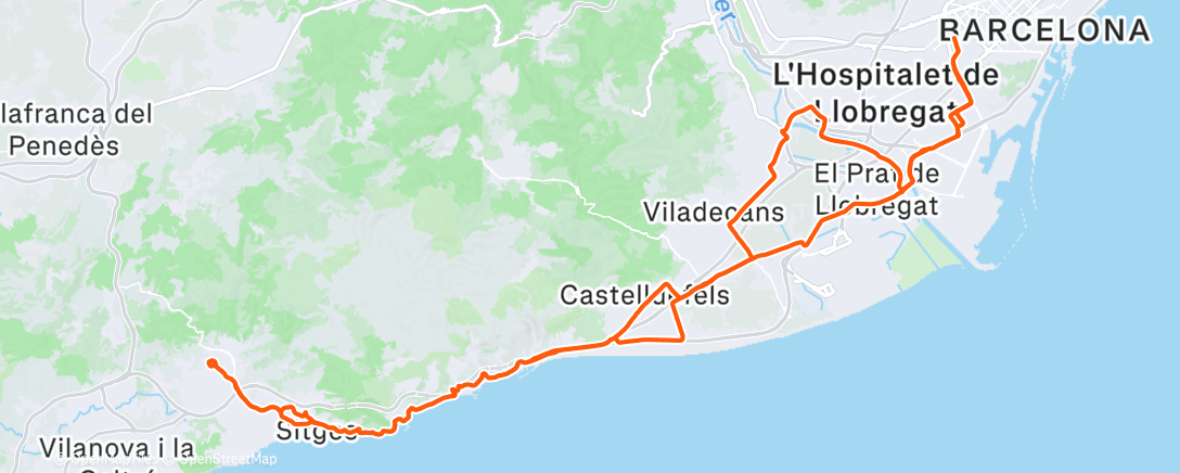 Map of the activity, 🌬️Sant Pere de Ribes y vuelta… 🐎