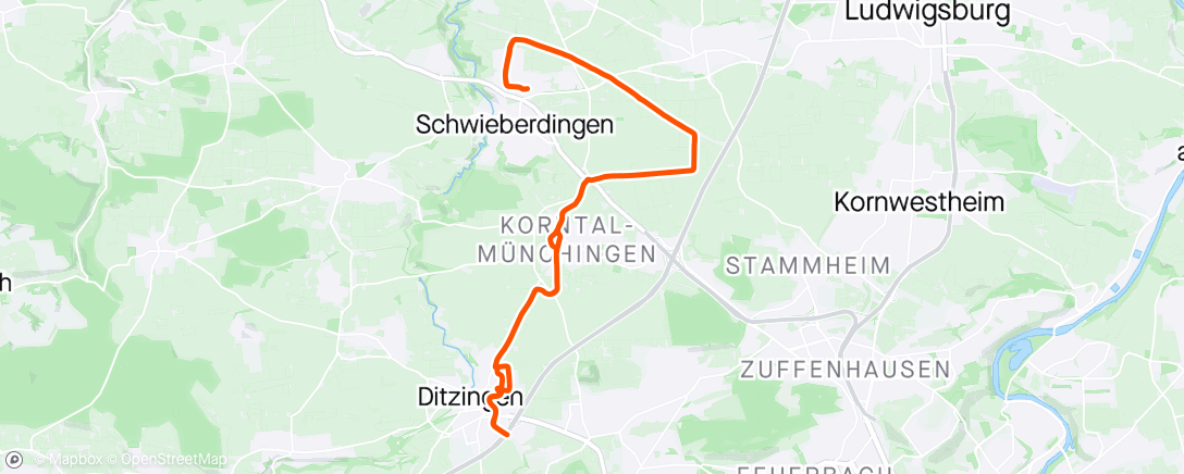 Map of the activity, Gravel-Fahrt am Abend