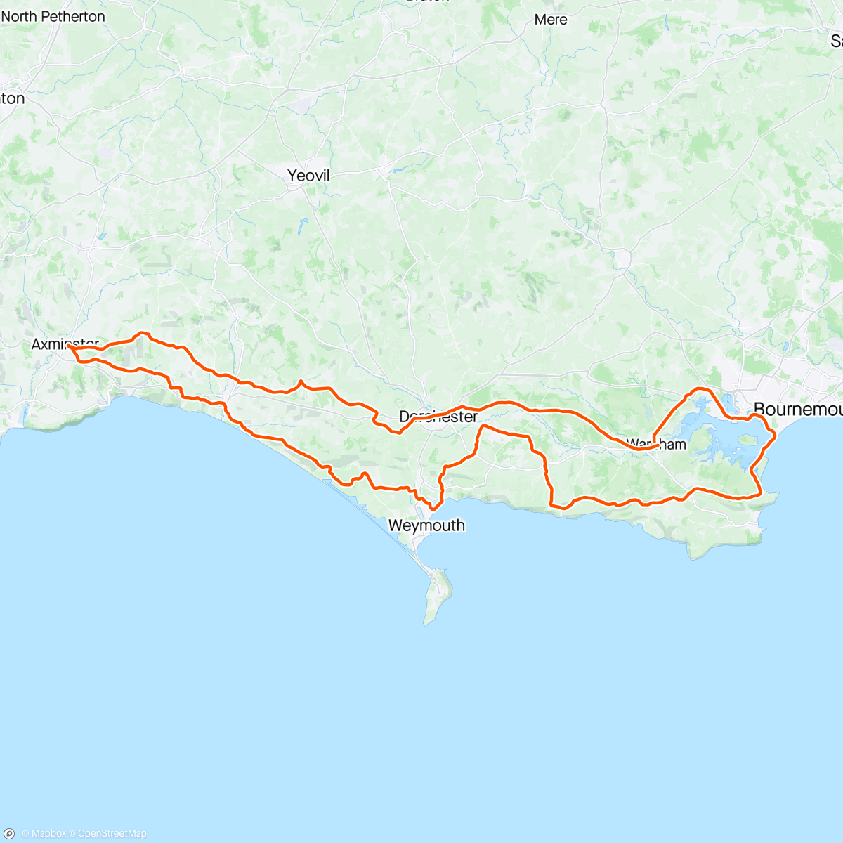 Map of the activity, Dorset Coast calendar event