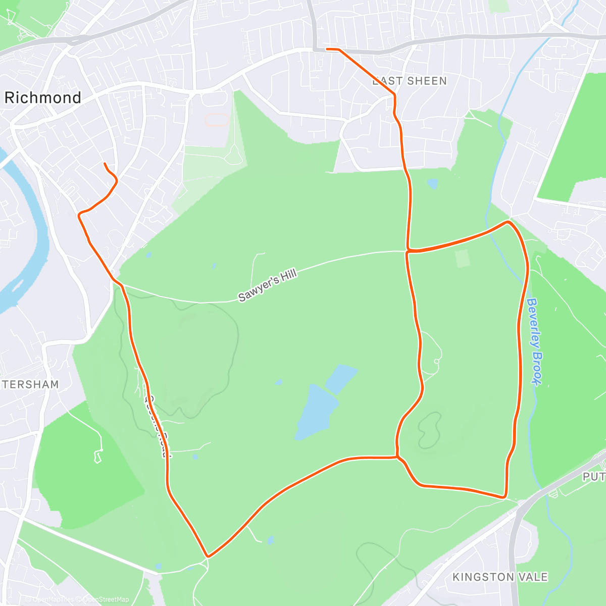 Map of the activity, Gloriously golden late afternoon spin