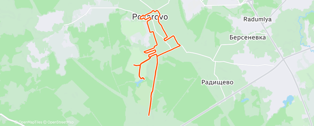 Map of the activity, Утренний забег