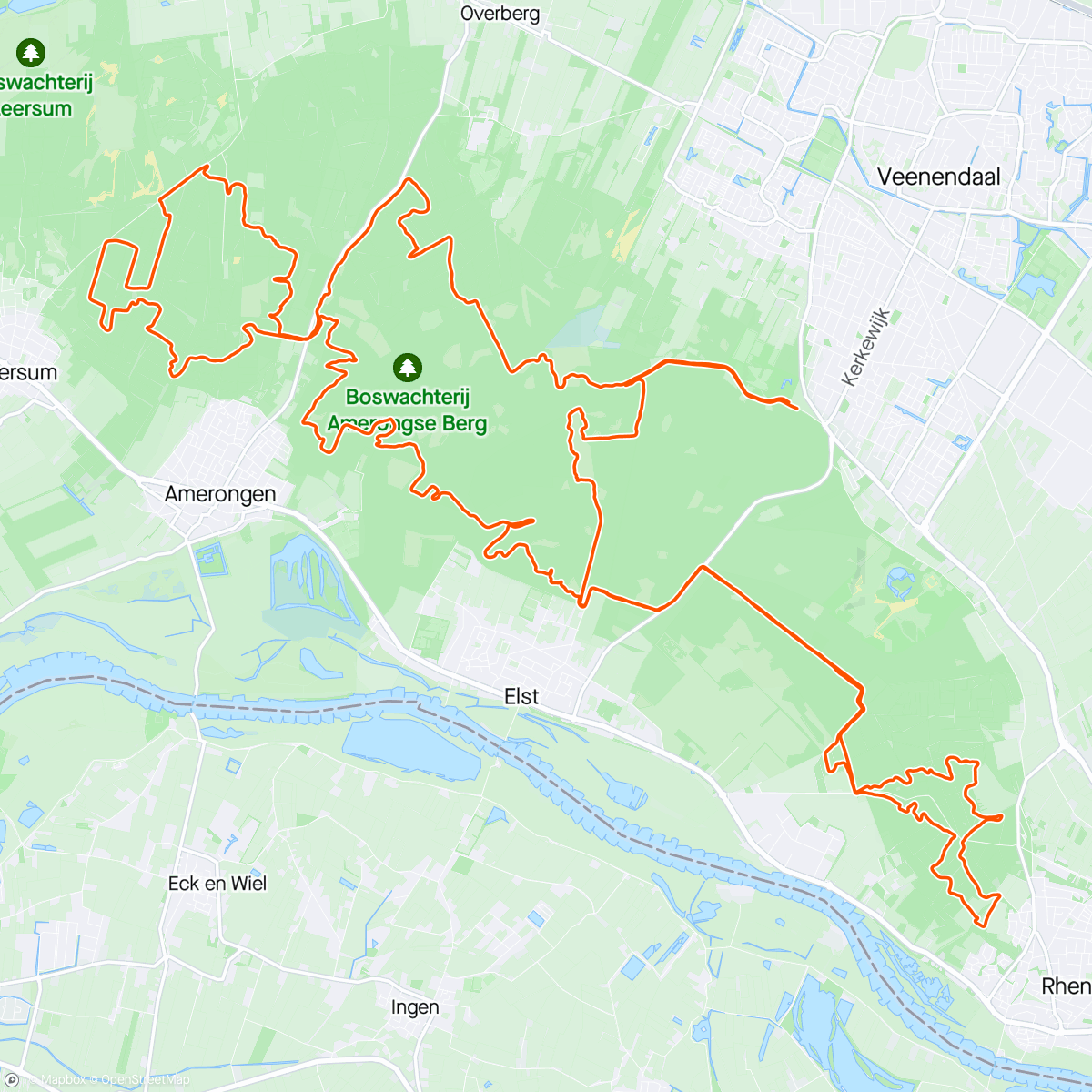 Map of the activity, Utrechtse Heuvelrug toeren met de oude wijze man