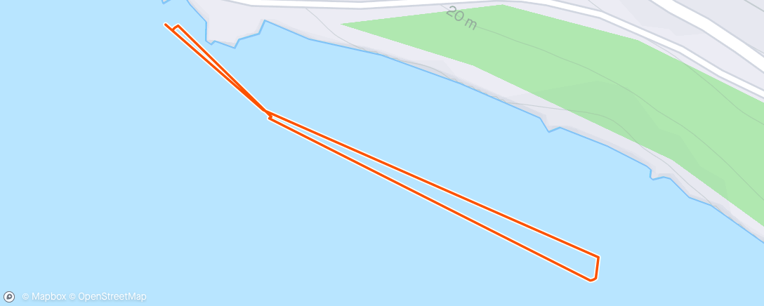 Map of the activity, Afternoon Swim