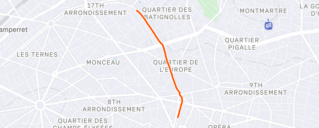 Map of the activity, Carrera de mañana