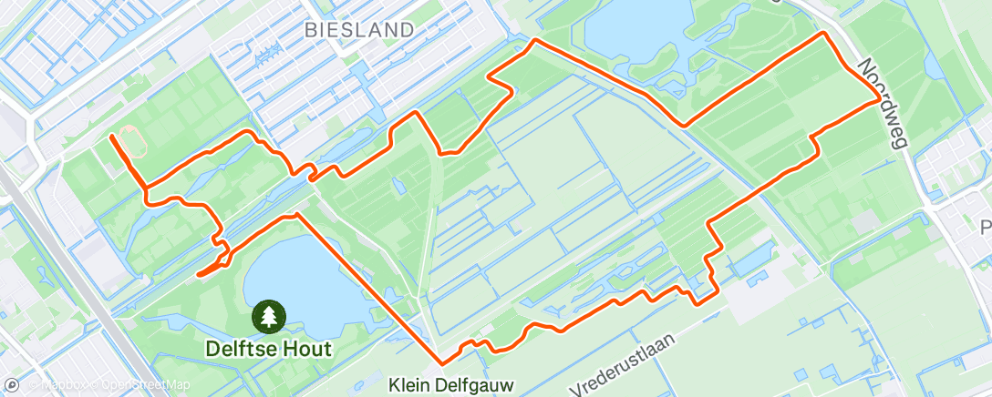 Map of the activity, Evening Run