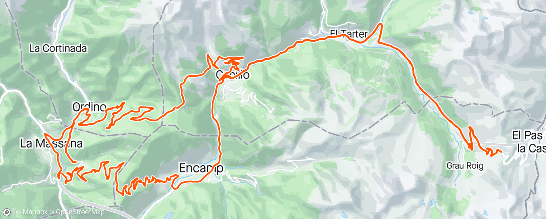 Map of the activity, Andorra - Dag 7