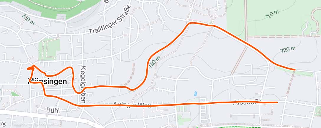 Map of the activity, Abendspaziergang