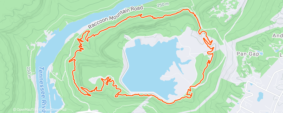 Map of the activity, Raccoon mountain