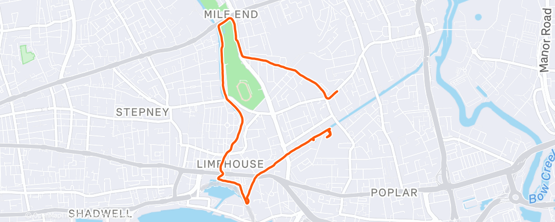Map of the activity, Morning Run