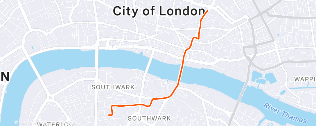 Map of the activity, Night Ride