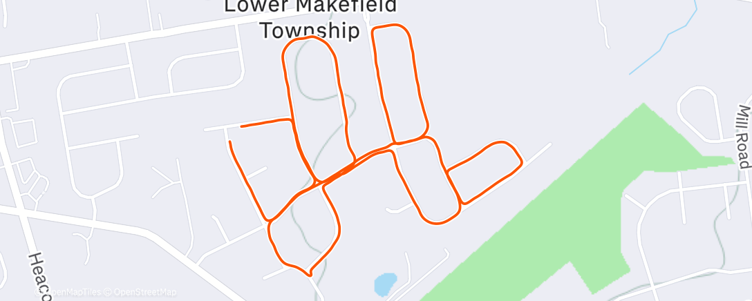 Map of the activity, Afternoon Run