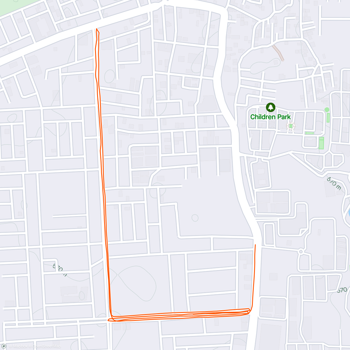 Map of the activity, Easy run