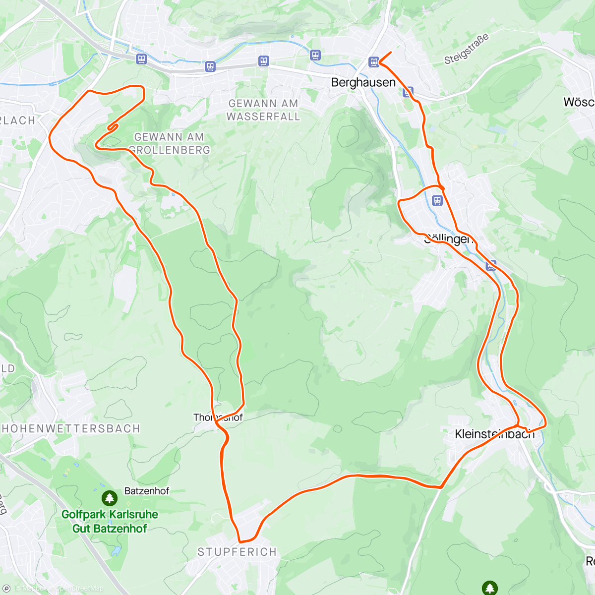 Map of the activity, Erste Ausfahrt mit dem Renner