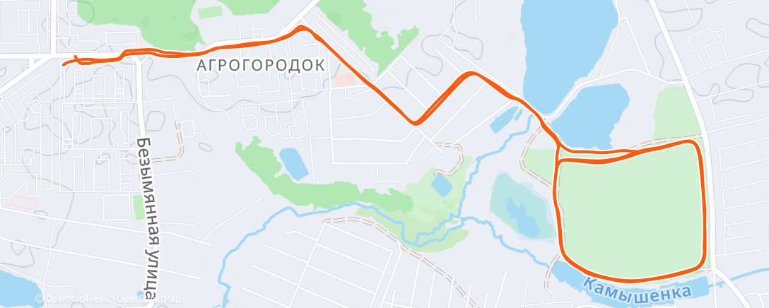 Map of the activity, Evening Trail Run
