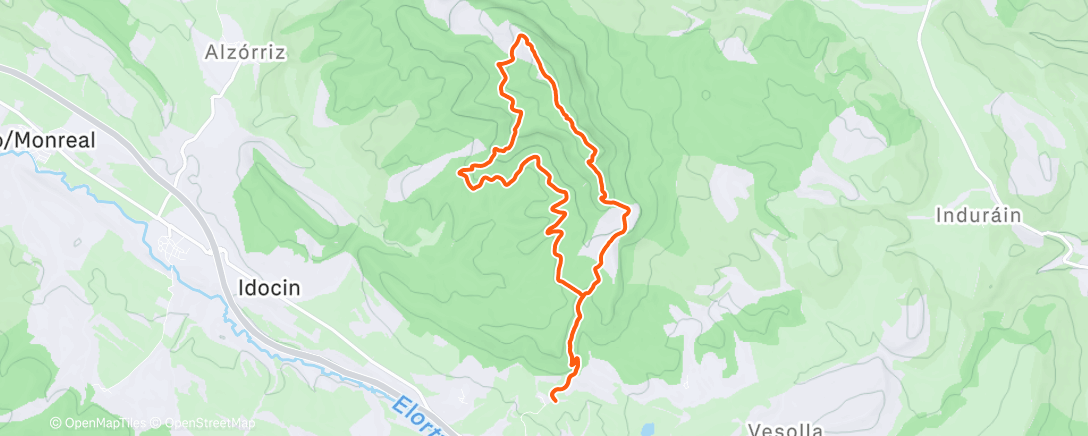 Map of the activity, Santa Ágata, Gambella y Peña de Izaga desde Sengáriz, circular