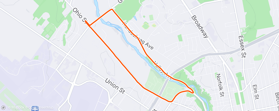 Map of the activity, Afternoon Run